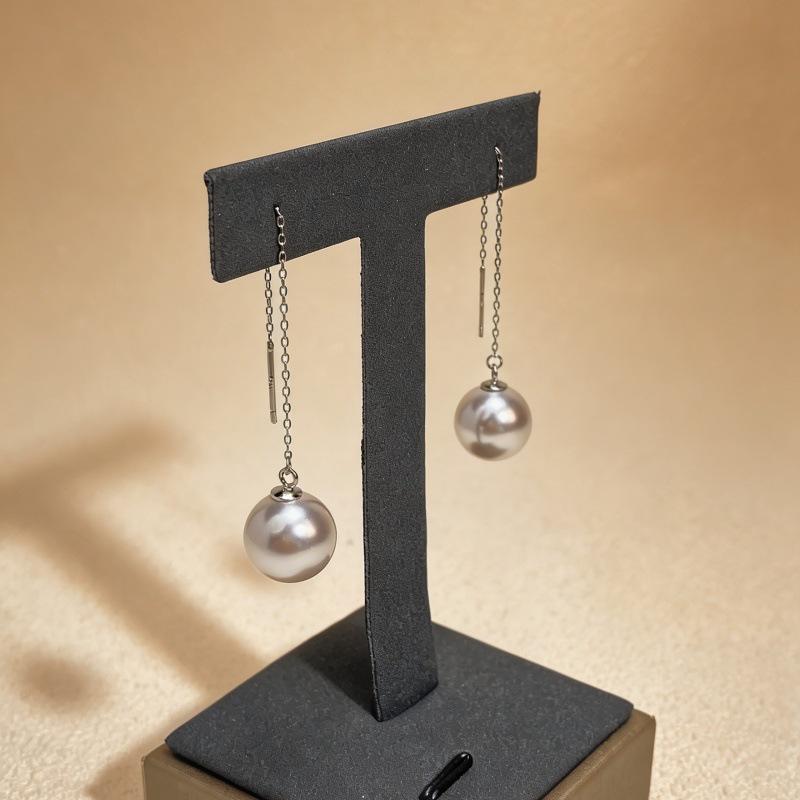 S925 Sterling Silver Pearl Dangle Earrings - Fashionable Temperament Studs