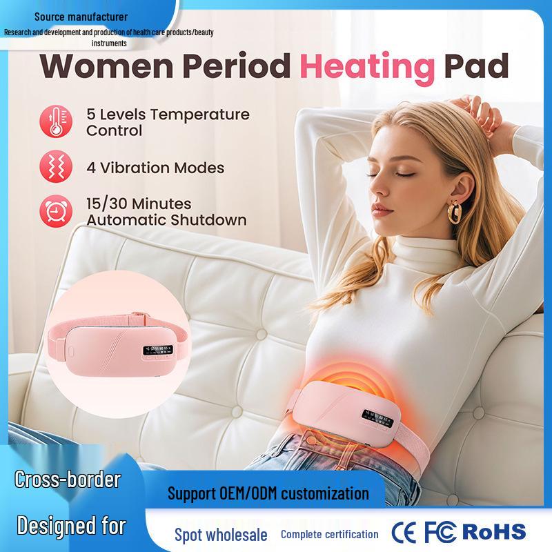 Women's Rechargeable Menstrual Warm Palace Belt with Massaging Heat and Digital Display