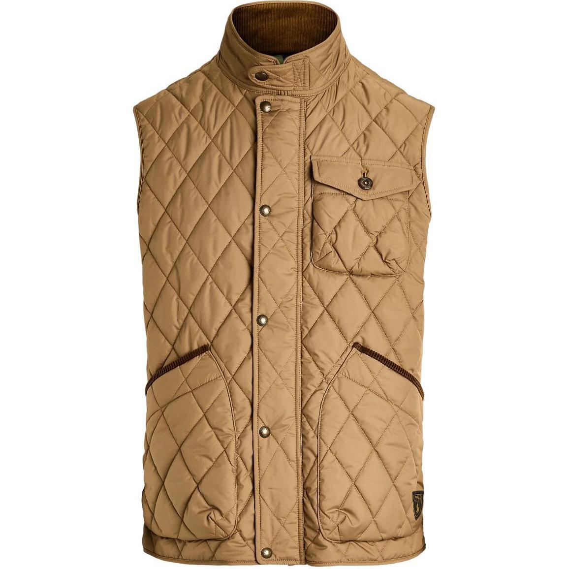 

Polo Ralph Lauren Solid Color Half High Neck Single Breasted Vest Men Vests Brown MNPOOTW1N220176-200 XXL
