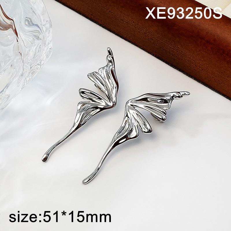 Gold Plated Titanium Steel Angel Wing Butterfly Earrings for Women - Elegant European & American Fashion