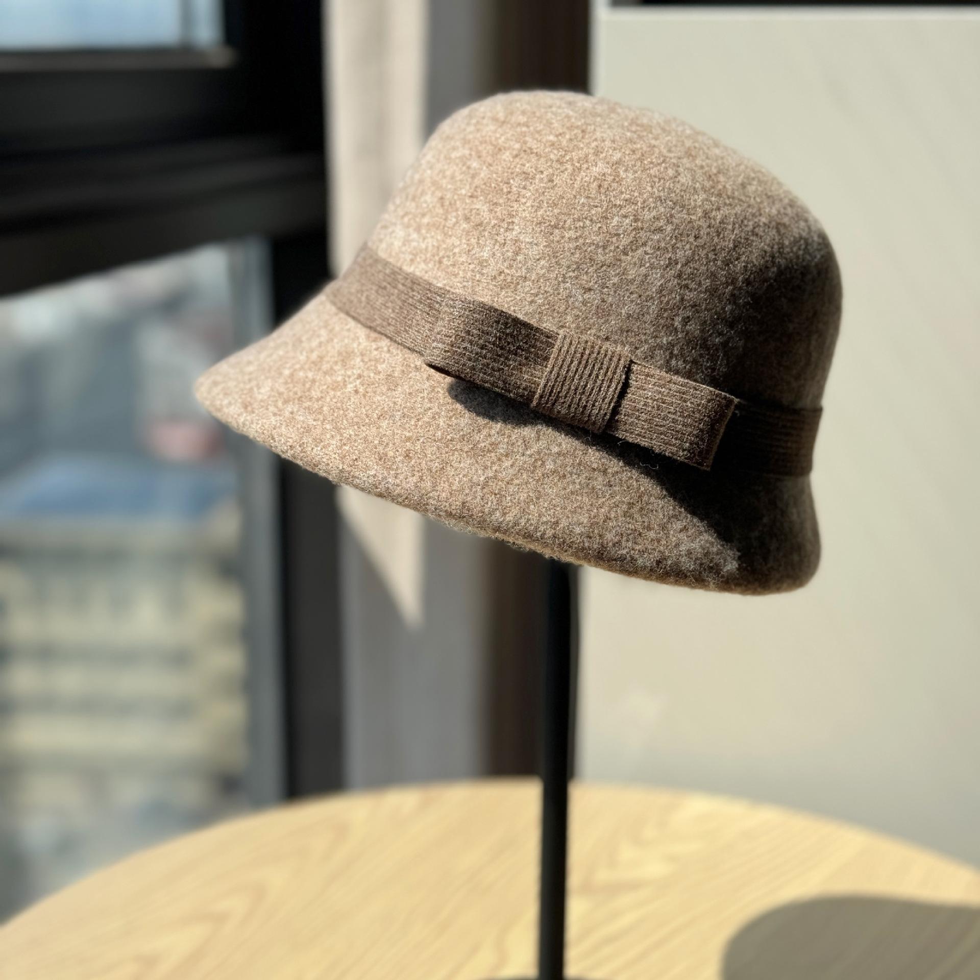 

Нова Британська Вовна Рибальська Шапка для Жінок Зимова Модна Шапка для Дочки Шапка-Відро з Кашеміру Шапка для Темпераменту Adjustable