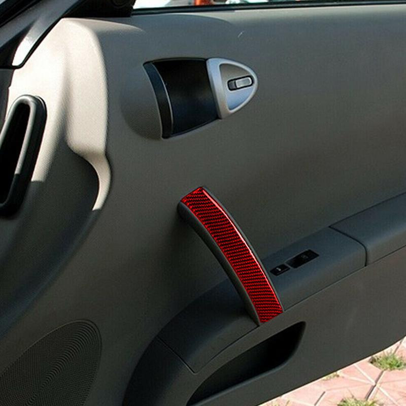 For Nissan 350Z 2006-2009 1Pcs Real Carbon Fiber Copliot Door Handle Sticker Trim Car Interior Accessories Car Interior