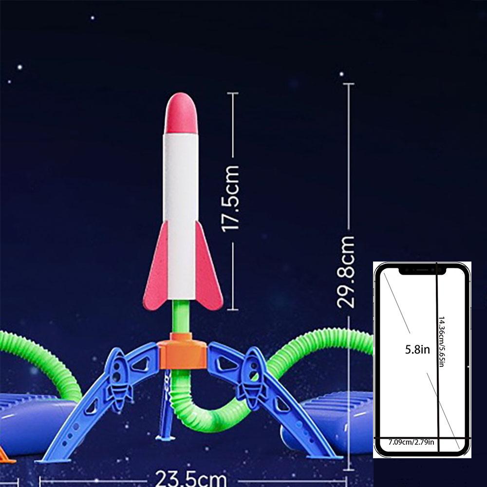 Childrens Air Rocket Foot Pump Launcher Flying Toys Game Set Jump Practice Hands- Judgment Ability Accessories Random