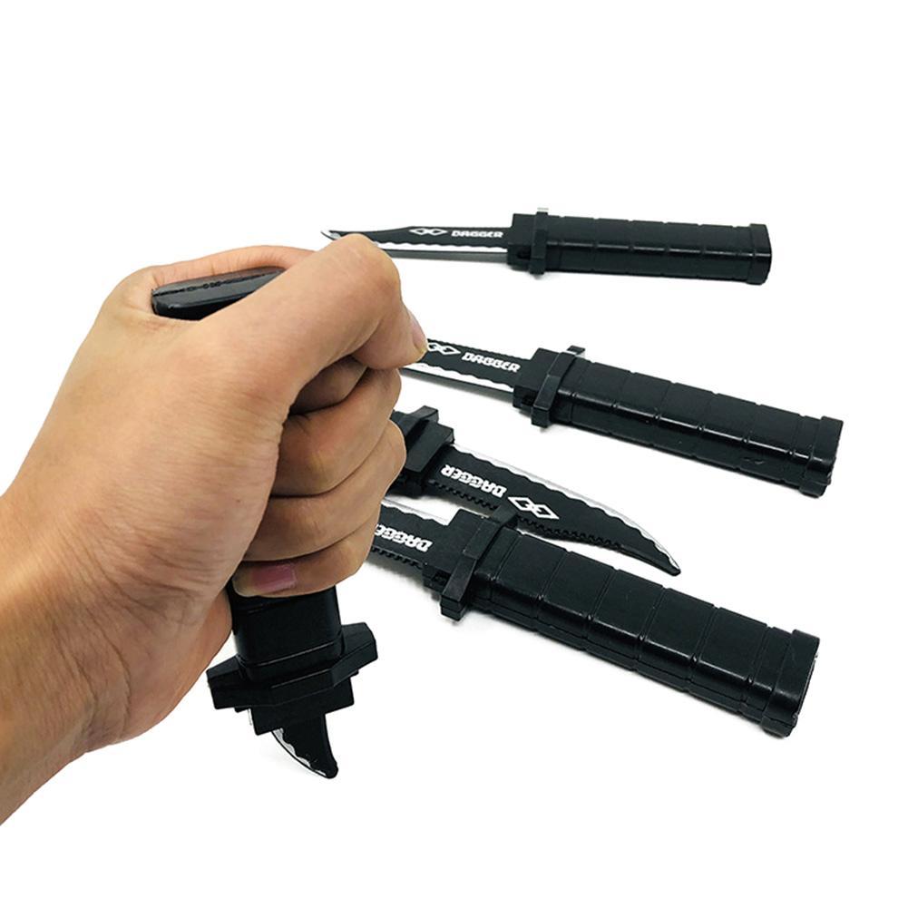 Classic Magic Toy Creativty Simulation Dagger Fun Spring Plastic Knife Retractable Scar M9P1