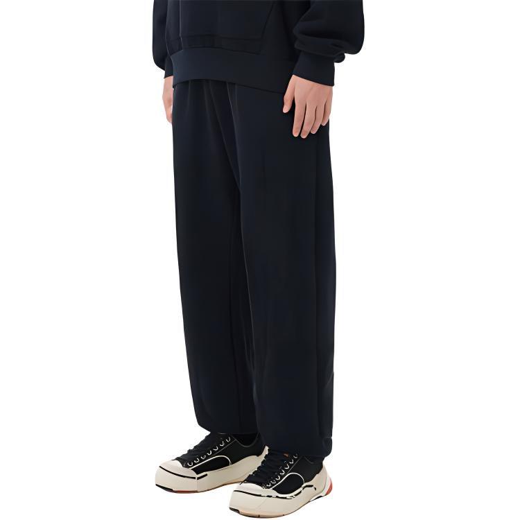 Li Ning Knitted Sweatpants Men's Black Moderate Cuffed Pants AKLT229-2