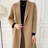 100% Wool Women Coat TIDENOVEL Autumn Wool Long Coat Handmade Pea Coat Winter Warm Wool Long Jacket Overcoat