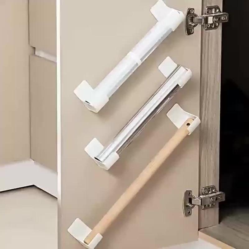 2Over-the-door storage rack——Sturdy garbage bag storage rack and cling film holder Non-perforated adjustable kitchen countertop-Multifunctional