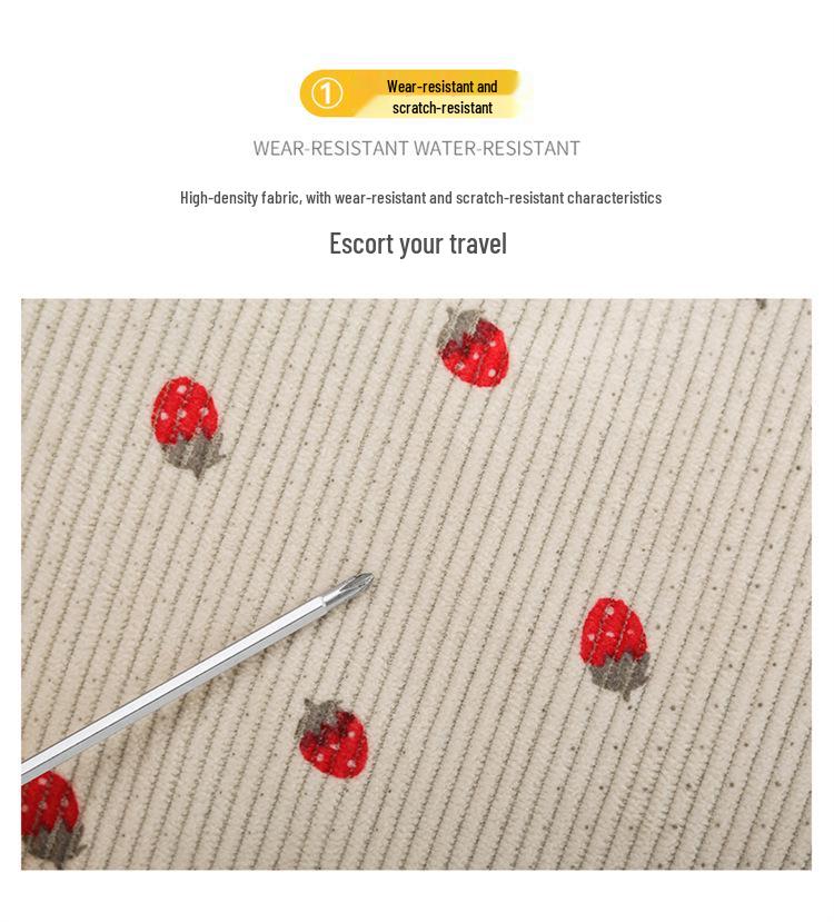 Women's Lightweight Large-Capacity Corduroy Handbag - Strawberry Shoulder & Gym Bag