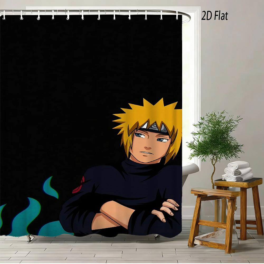

2D Flat Naruto Anime Madara Uchiha Blue Susanoo Blades Print Waterproof Shower Curtain For Bathroom Decor W60H190(CM)-1 Pcs