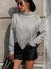 Otoño e invierno nueva ropa europea y americana para mujer suéter suelto con flecos suéter de punto suéter de cuello alto mujer