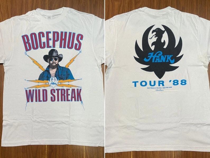 Hank Williams Jr 1988 Bocephus Wild Streak Tour ‘88 T-Shirt Hank Williams Jr T- XXXXL