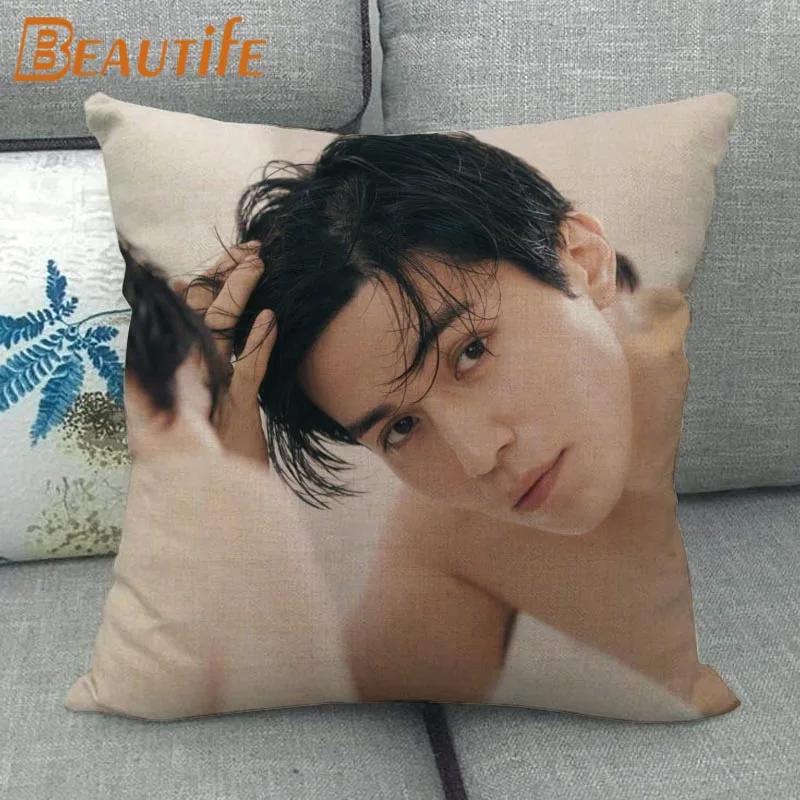 Custom Lee Dong Wook KPOP Pillowcase Wedding Decorative Cotton Linen Pillow Case For Home Pillow Cover 45X45cm One Side