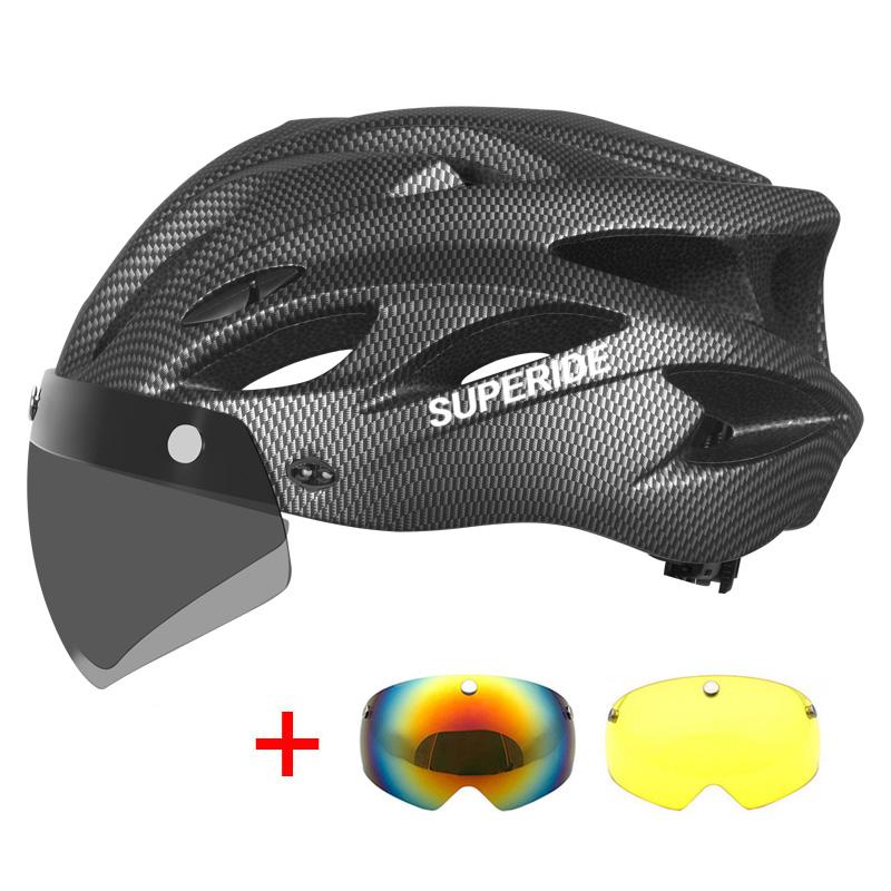 Superide Men Women Cycling Helmet With Goggles & Sun Visor Ultralight Mtb Bicycle Helmet Outdoor Road Bike Mountain Bike Helmet