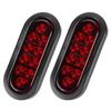Side Marker Lights,Qiilu Side Marker Lights,2pcs 10 LED Side Marker Lights 6" Red Oval Waterproof Truck Tail Lights Surface Mount