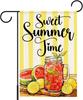 Sweet Summer Time Garden Ag Summer Watermelon Lemon Yard Ags for Lawn Porch Outdoor Decorations 12x18 Double Sided