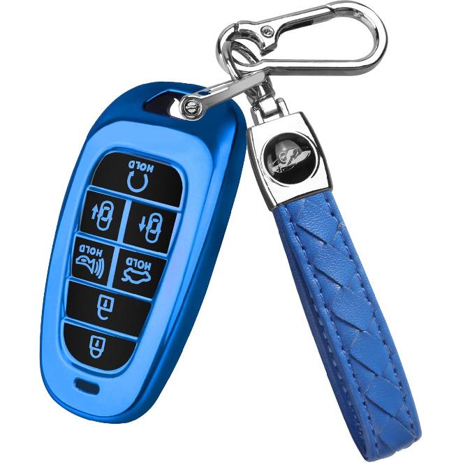 For Hyundai Key fob Cover Fit for 7 Buttons Hyundai Sonata Santa fe Tucson TPU Key Fob Case Protector