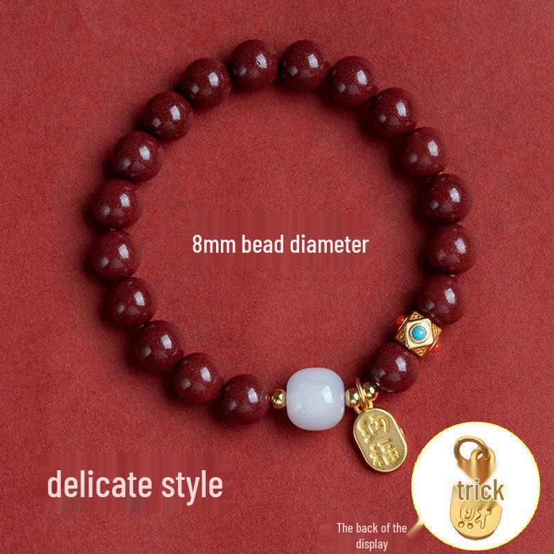 New Women's Mori Style Butterfly Glass Bracelet with Colorful Crackle Beads
