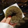 Women Hair Accessories Fluffy Scrunchie Elastic Ponytail Colorful Pom Pom Hair Ties Faux Fur Hair Scrunchies