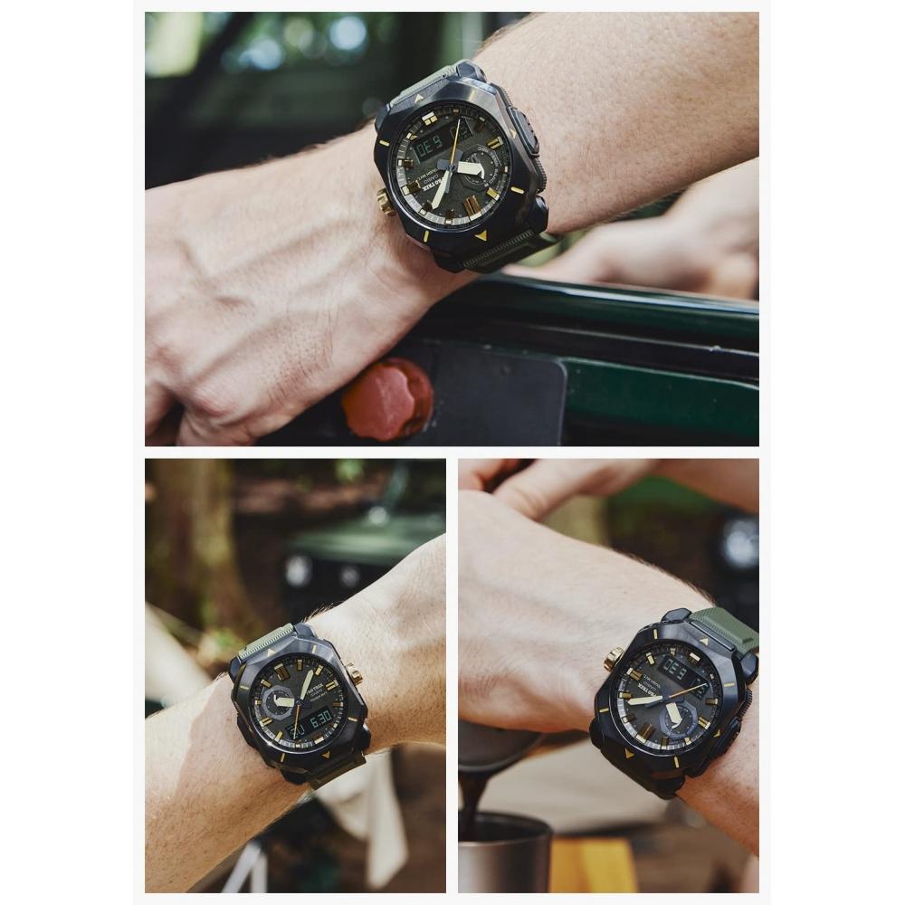 [Casio] Zegarek Protrek Linia Climber Radio Solar Tworzywo Biomassowe PRW-6900Y-3JF Męski Zielony