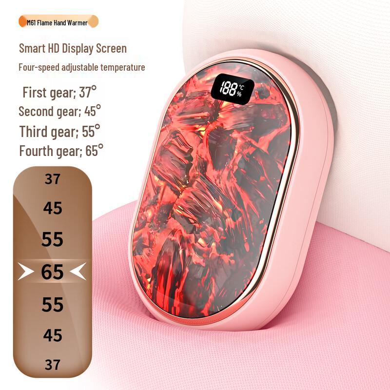 Brangdy Mini Digital Display Flame Charcoal Hand Warmer