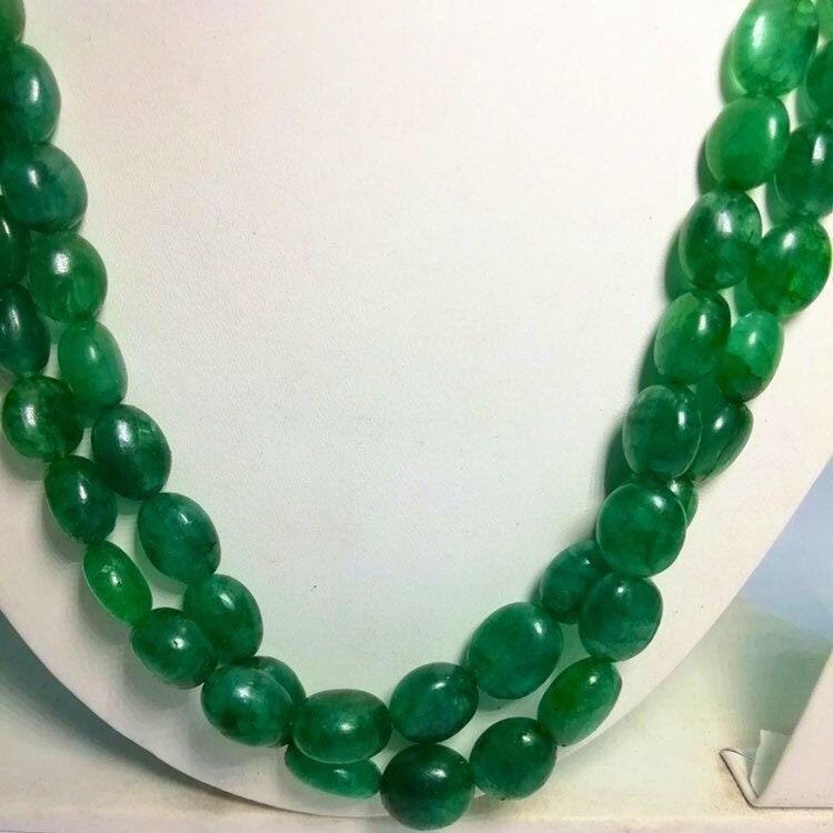 Zambese Groene Smaragd Cabochon Kralenketting: Losse Edelstenen voor Sieraden