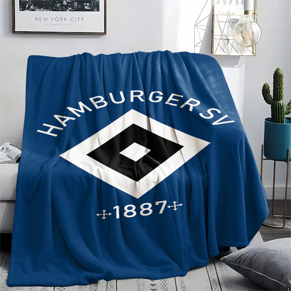 1PC Hamburger SV Patterned Flannel Blanket Suitable For All Seasons for Home Decor Warmth and Comfort Gifts Holiday Present