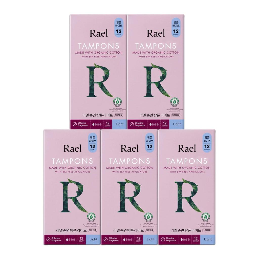 Rael Organic Cotton Tampons Light Absorbency (12Tampons)
