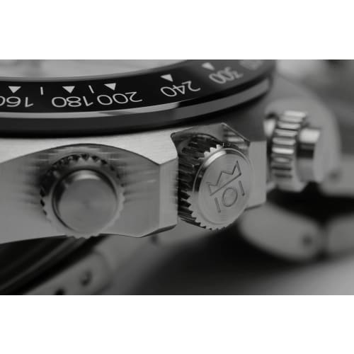 [HYAKUICHI 101] No.11 Hyakuichi Diver's Chronograph Watch with Ceramic Bezel, Black and Ivory, BKIV