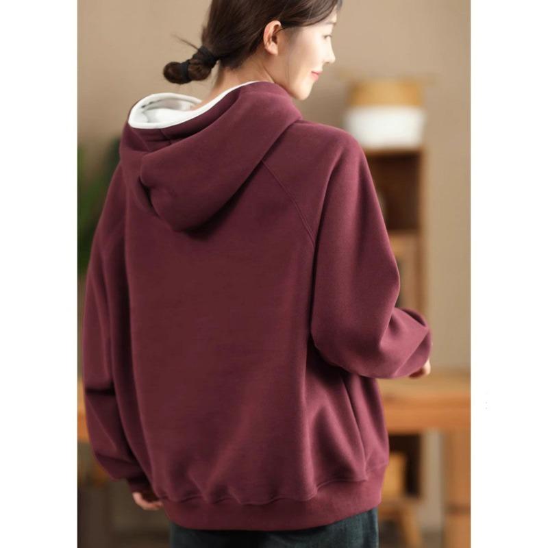 Sweatshirt for Women Oversize Hooded Thickened Loose Casual Pullover Long Sleeve Winter Sweatshirt Top