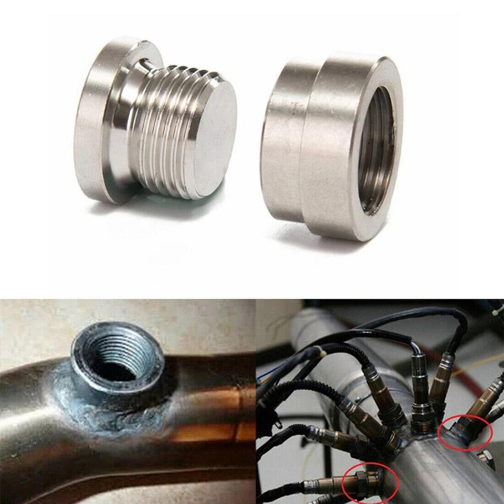 M18X1.5 O2 Oxygen Sensor Nut Bung Stepped Plug Kit Stainless Steels Wideband Nut Fitting Weld Bungs