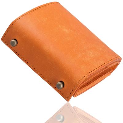 ASIAN ZACCA and Bifold Genuine Italian Mini Compact Coin Easy To Easy To Made In Holds Bills Large Orange Rib Men's Women's Wallet, Leather, Wallet,