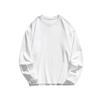 250g Heavyweight Pure Cotton Unisex Long-Sleeved T-Shirt, Solid White Round Neck, Women's Versatile Base Layer