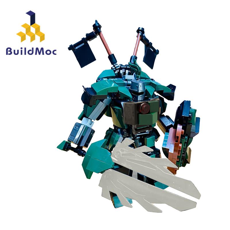 MOC Interstellare Kreativität Mecha Bausteine Für Spiel Warframed Krieger Schwertkämpfer Mech Roboter Serie Ziegel Spielzeug Kinder Geschenk