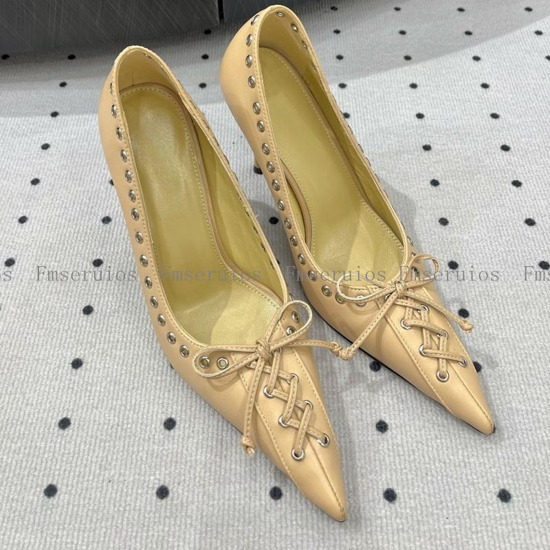

Women High Heel Pumps Sexy Pointed Toe Stiletto Heels Lace Up Bowknot Slip on Elegant Fashion Design Party Dress Office Shoes 40