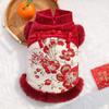 New Chinese-style Folk-style Luxurious Flower-haired Cat Pet Warm Fleece Dog and Cat Fall-winter Clothing Accessories and Supplies