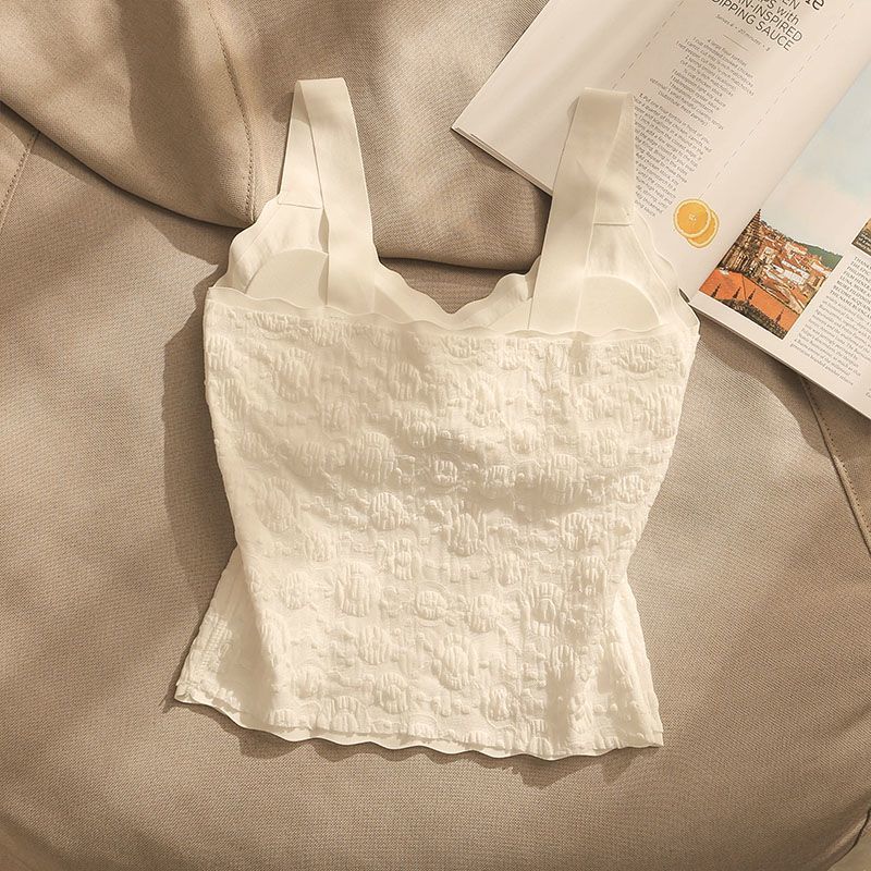 Horká dívka žakárové tílko spodní prádlo krásná záda vesta podprsenka integrovaný vrchní díl bandeau top pro ženy léto