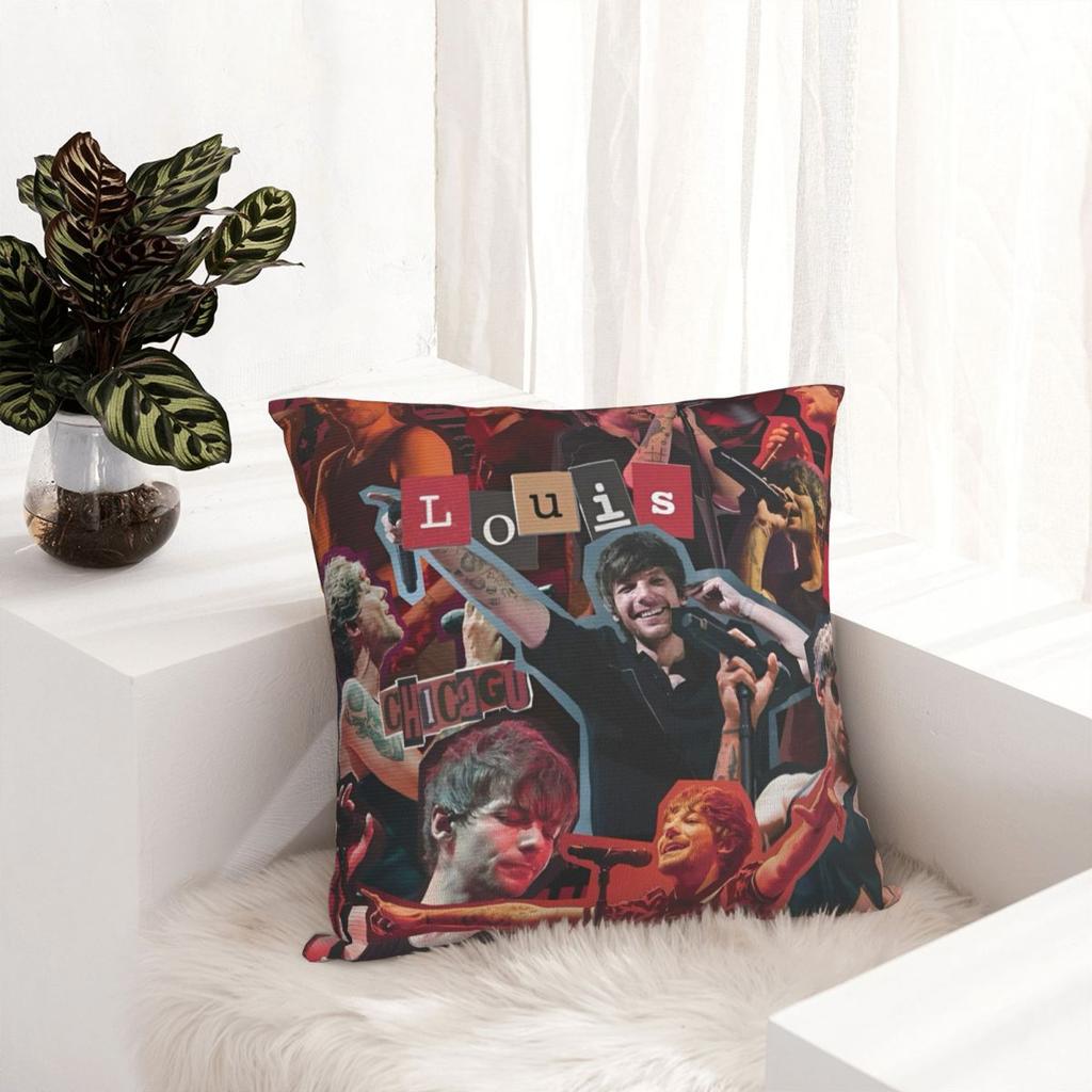 Louis Tomlinsons Singer Pillowcase Printing Polyester Cushion Cover Decor Pillow Case Cover Chair Square 45*45Cm