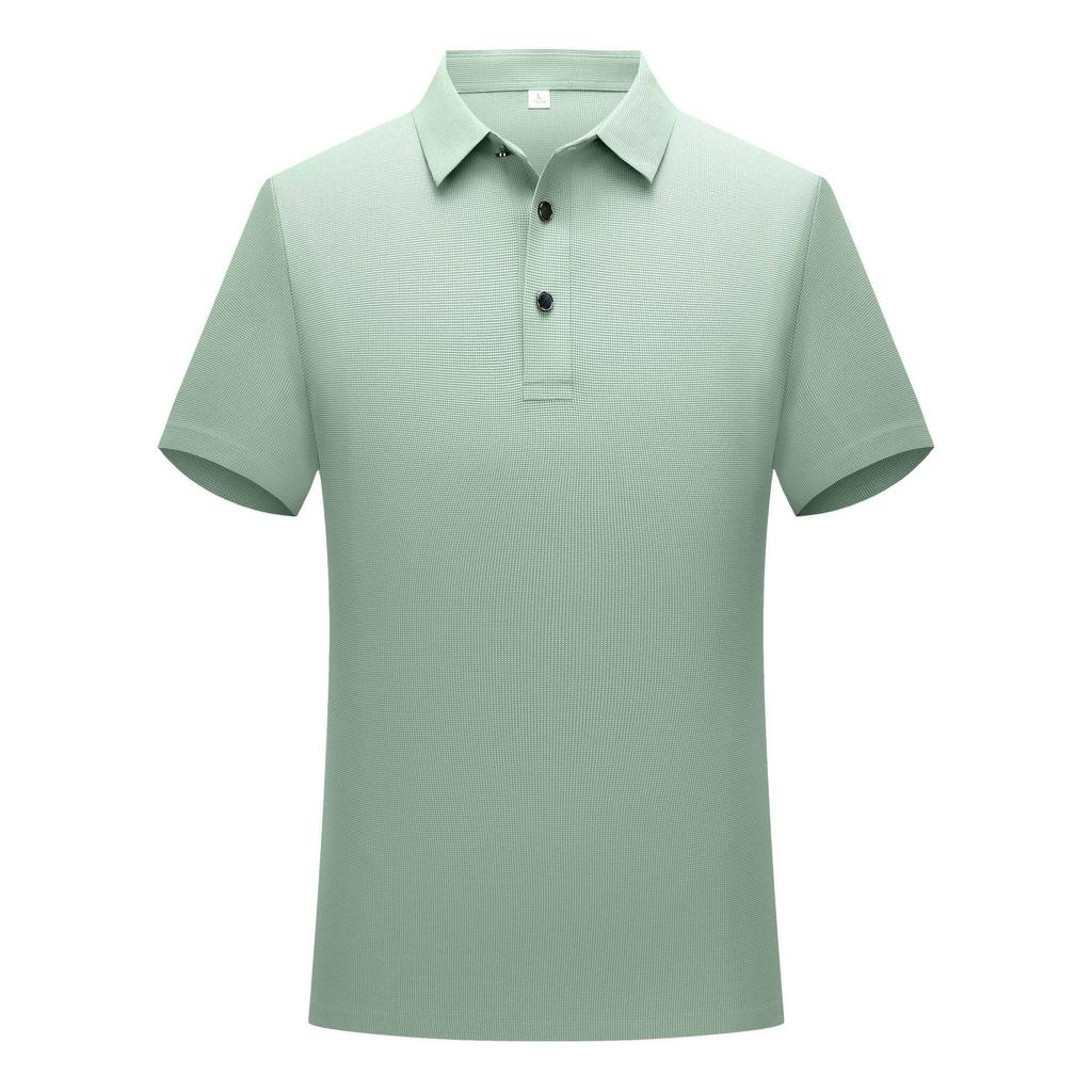 President Waffle IJszijde Poloshirt: Werkkleding met korte mouwen en omgeslagen kraag met aangepast logo