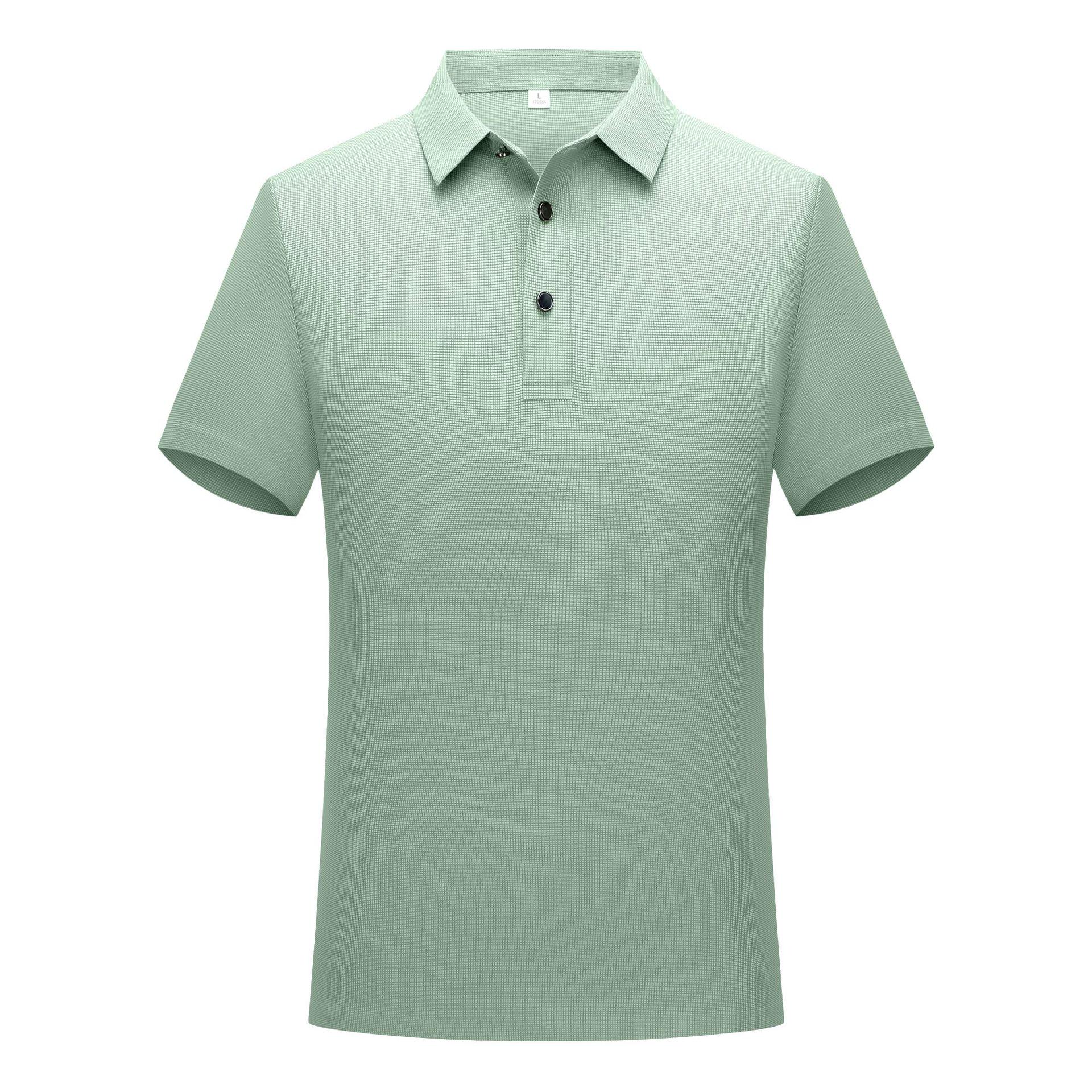 

President Waffle Ice Silk Polo Shirt: Custom Logo Turn-Down Collar Short Sleeve Workwear S