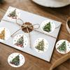 500pcs Merry Christmas Stickers Round Christmas Tree Tags Stickers for Kids Gifts Baking Package Envelope Stationery Decoration