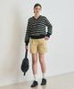 Deuloupisumeon Ripple Stripe Cotton V-Neck Knit [Black]