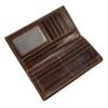 Genuine Leather Long Bifold Wallet for Men Classic Clutch Wallet with Phone Pocket Multi Card Slots Large Capacity Men Purse for Daily Use