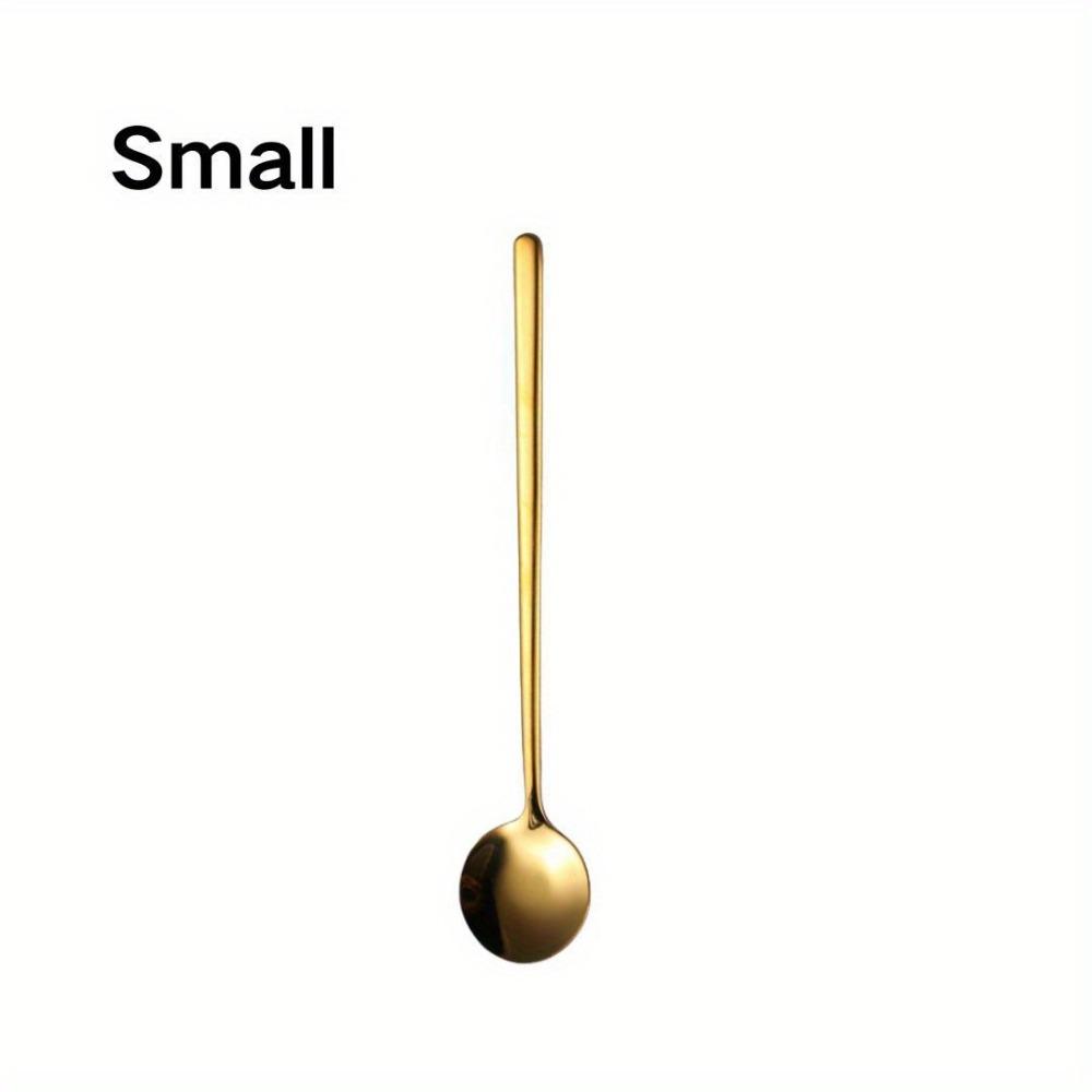 1pc 304 Stainless Steel Spoon, Household Coffee Spoon, Long Handle Stirring Spoon, Dessert Spoon, Thickened Bird's Nest Honey Spoon