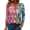 Women's Casual Fashionable Sexy Comfortable V-Neck Christmas Three-Quarter Sleeve Top