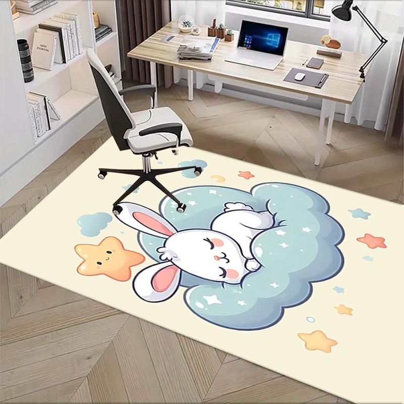 Charming Bunny Star Chair Mat Office Carpet for Home Decor, Suitable for Living Room, Bedroom, and Various Rooms