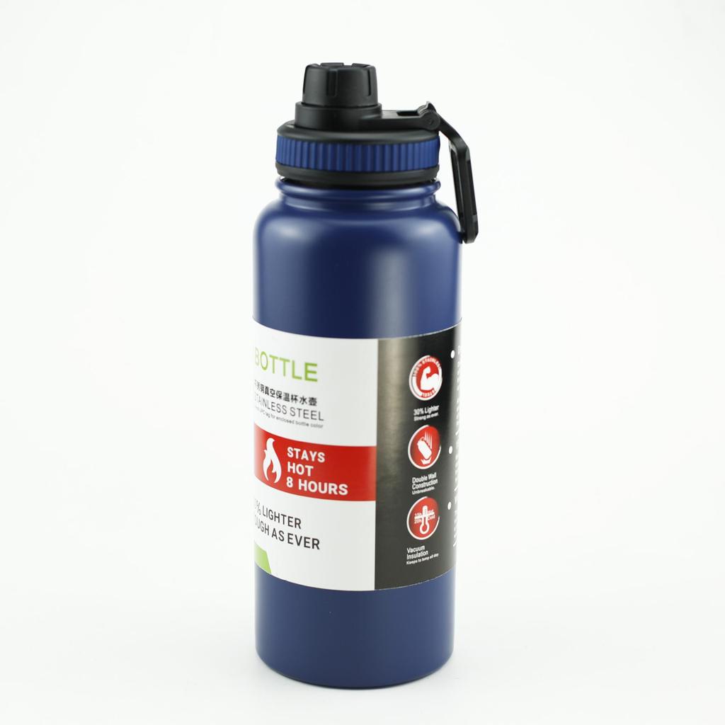 American-Style Large Capacity Stainless Steel Thermos - Portable Outdoor Sports Water Bottle