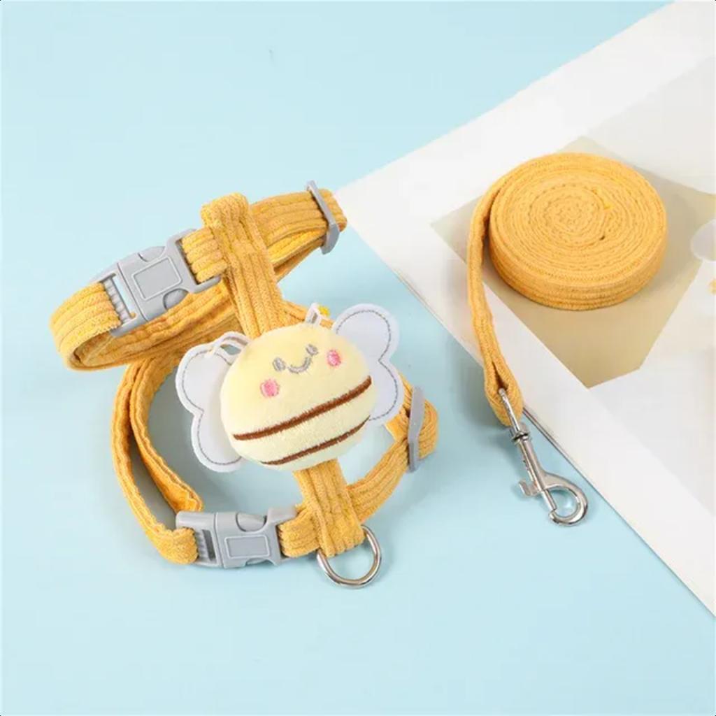 New Ultimate Top-rated Durable Comfortable Antilost Bee-Shaped Pet Harness Set for Puppy Dog Cat. Premium Soft Supplies Ensure P