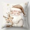 4pcs Set, Christmas Pillowcase, Golden Christmas Series Pillowcase, 17.7"*17.7", Single Side Print, Christmas Decoration, Sofa W