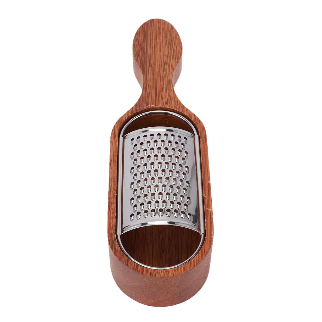 Wooden Handle Cheese Grater Manual Cheese Shredder with Storage Space Handheld Kitchen Grater for Lemon Chocolate