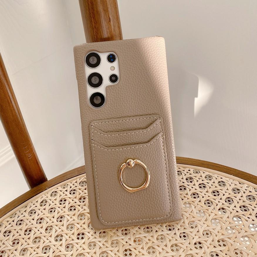 Leather Card Slot Wallet Phone Case For Samsung S23 Ultra S20 S21 S22 Plus S8 S9 S10 Plus Note 10 20 Note 20 Ultra Ring Cover